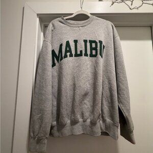 Brandy Melville Gray Crewneck Sweatshirt small hole in neck and tiny red stain